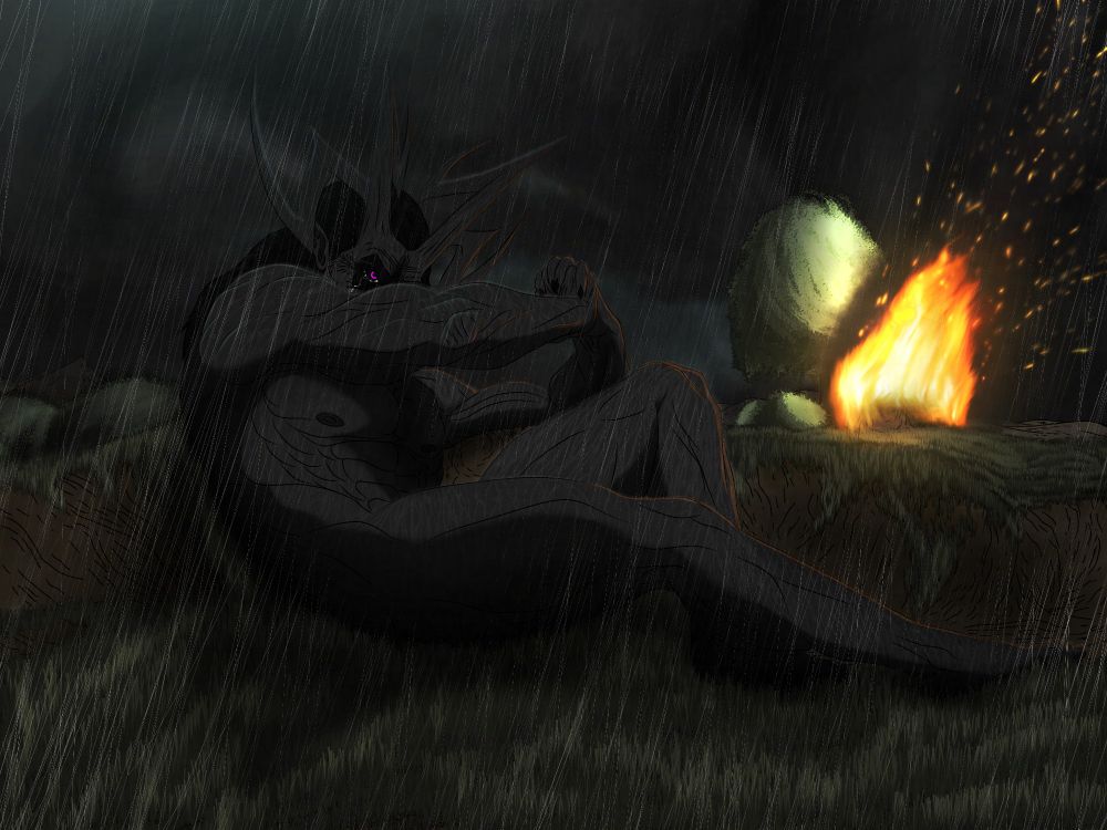 Lucifer Phosphoros in the recreation of Alexander Cabanel's painting, "The Fallen Angel". This illustration is made in 2023 and is the second rendition by Aodh (me)