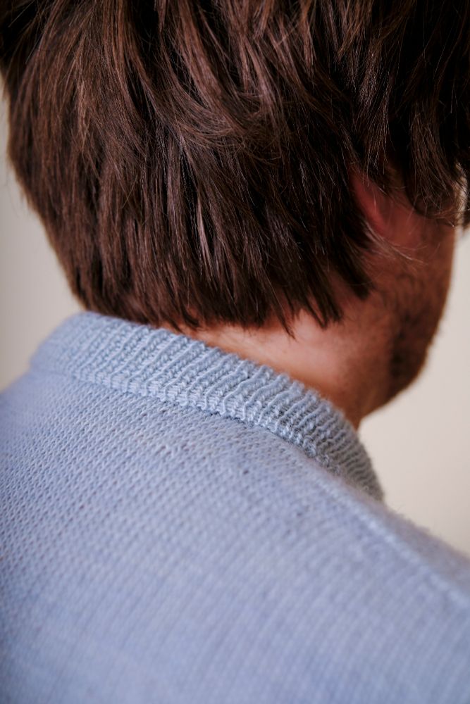 The view from the back of a polo collar