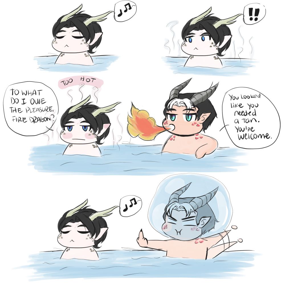 #MyArt #dragons Fire Dragon Jay and Water Dragon Tim
