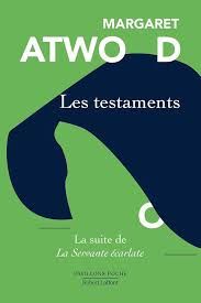 Couverture verte, silhouette noire de la coiffe d'une servante, le O de Atwood positionné comme une boucle d'oreille.
MARGARET ATWOOD, Les testaments, la suite de La servante écarlate