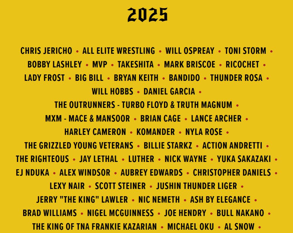 Top of the lineup for the 2025 edition of the Jericho Cruise