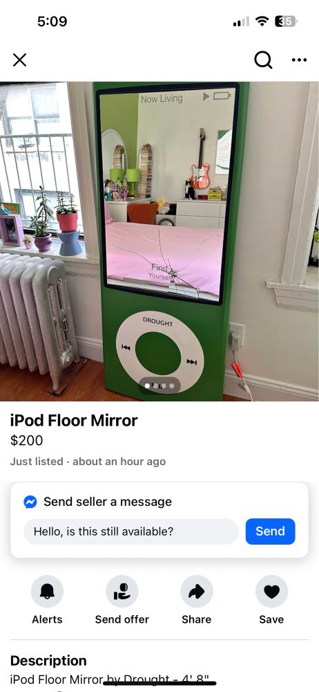 Facebook marketplace ad for a massive “iPod Floor Mirror”
