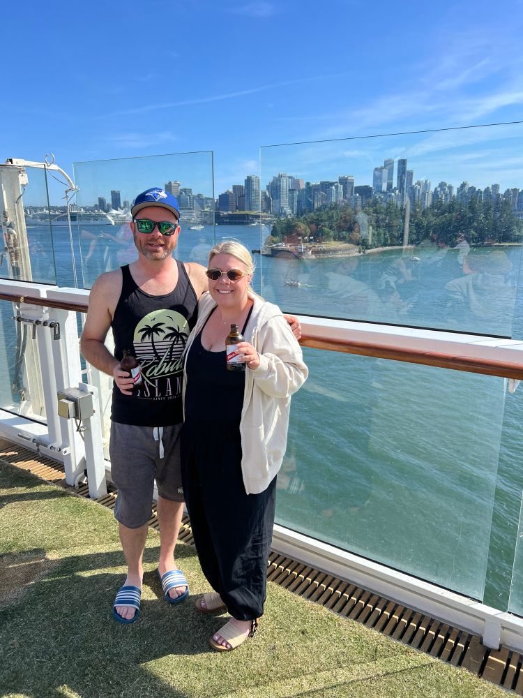 On the lawn with my Robidas Island tank. It is no longer this sunny out. 