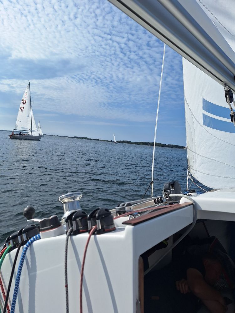 me and my sailing team on the way to the race course this morning 