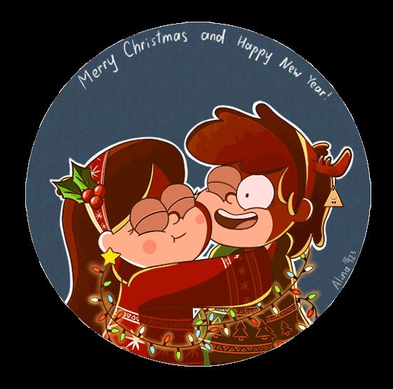 Holiday Dipper and Mabel hugging art gif by AlinaCat923

link: https://www.deviantart.com/alinacat923/art/GF-Happy-Holidays-577569075