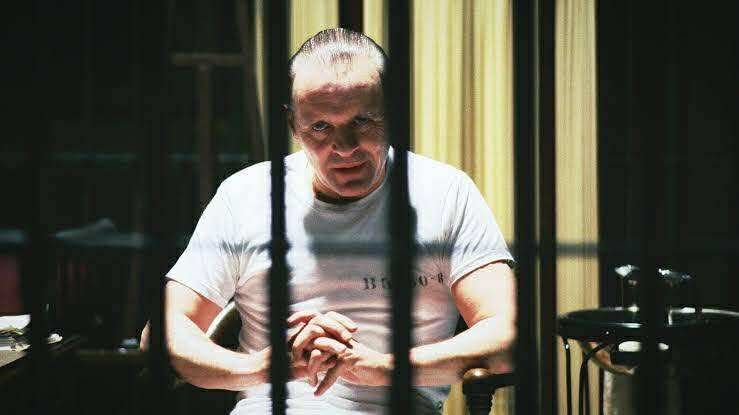 Hannibal Lecter in his jail cell from Silence of the lambs