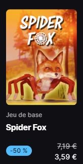 Cover image of the game Spider Fox, featuring a hybrid animal, half-fox and half-spider, against an autumn landscape background.