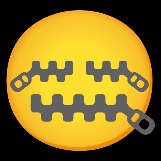 Mix of the emoji zipper-mouth face 2 times, resulting of the eyes being also closed by zippers.