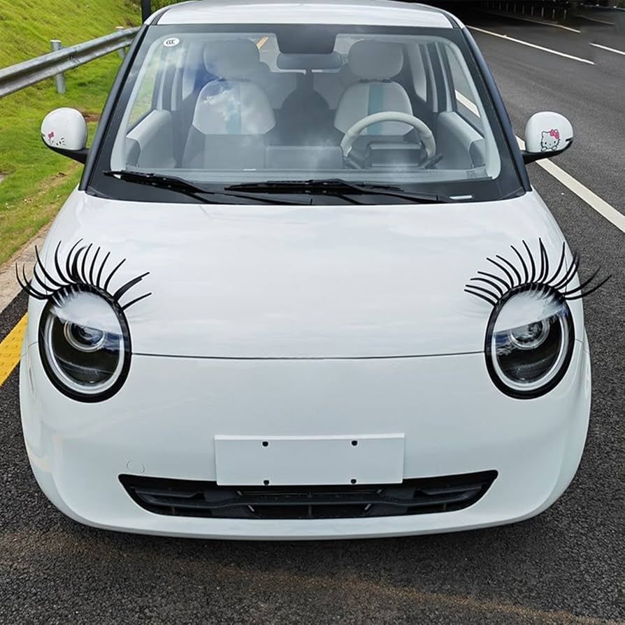 Front car with eyeslashes, giving you the bedroom headlights