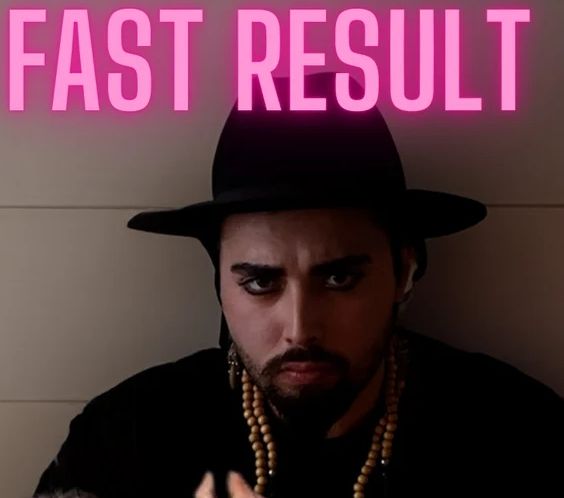 A closer look of the medium/spell caster, with a pink text added on top, telling "FAST RESULT"
