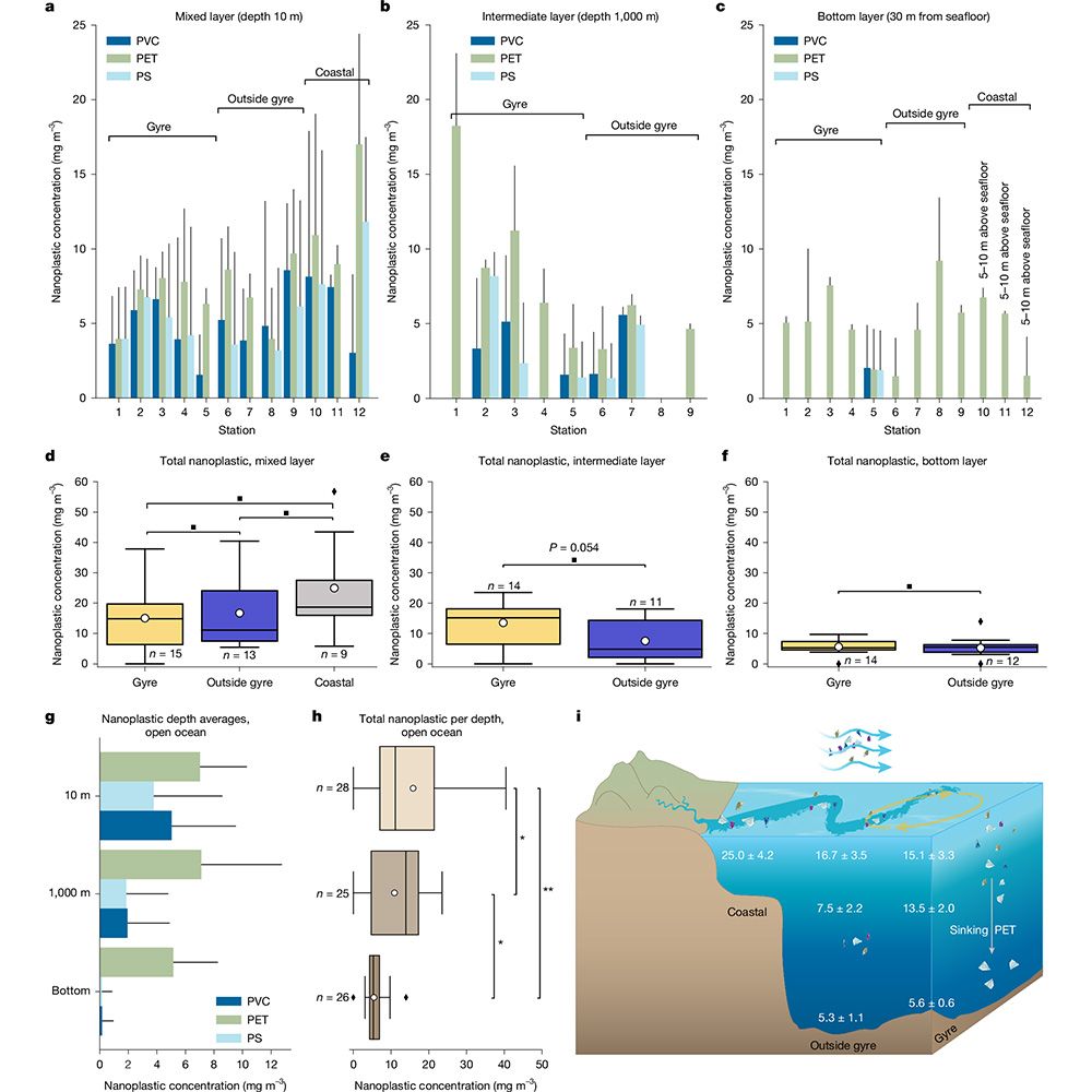 This is figure 2, which shows the horizontal and vertical distribution of nanoplastics in the water column of the North Atlantic. 