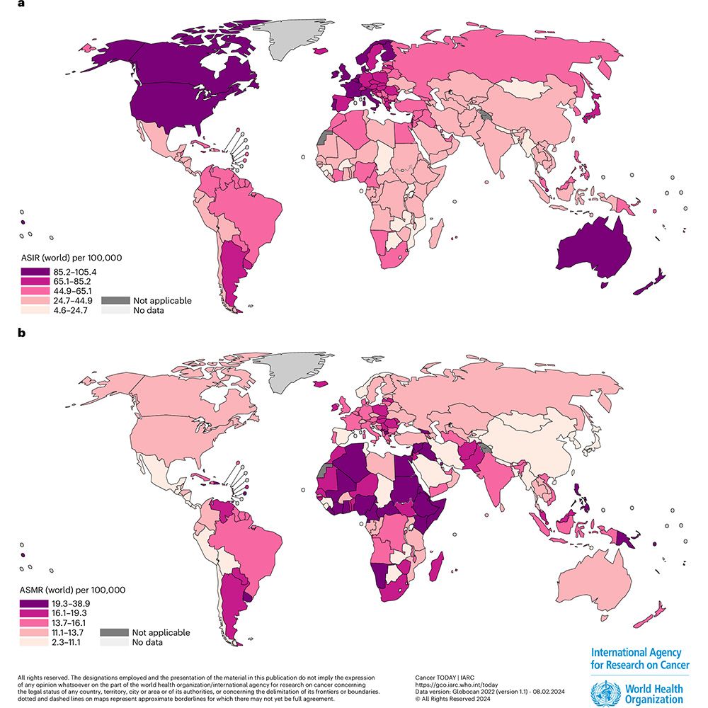 This is figure 1, which shows a map of the global burden of female breast cancer in 2022. 