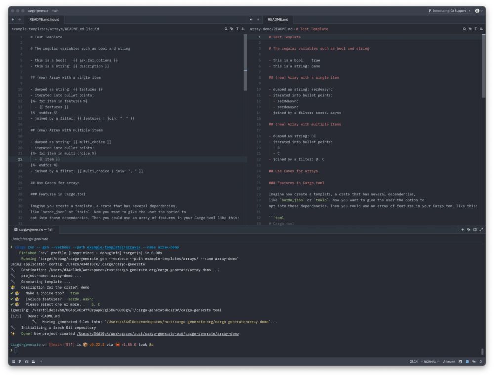 array placeholder in action