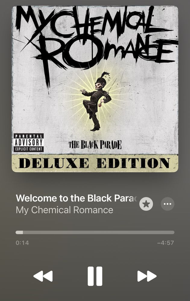 A cute cartoon band leader skull marching

It’s My Chemical Romance - Welcome to the Black Parade