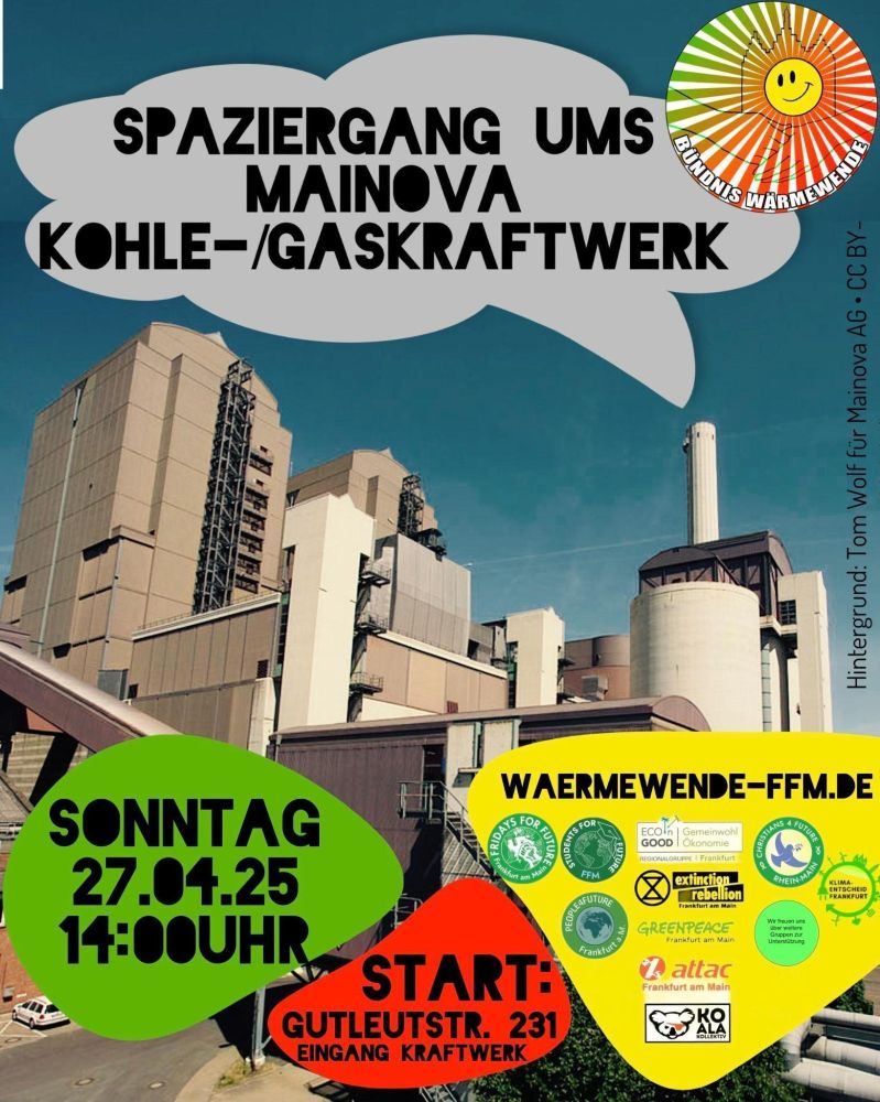 Sharepic mit den Infos im Beitrag. Im Hintergrund das Kraftwerk. Unten die Logos der 10 unterstützenden Organisationen
