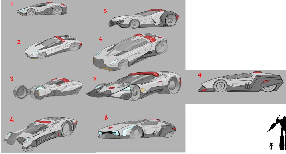 9 Different concepts for Prowl's vehicle mode.