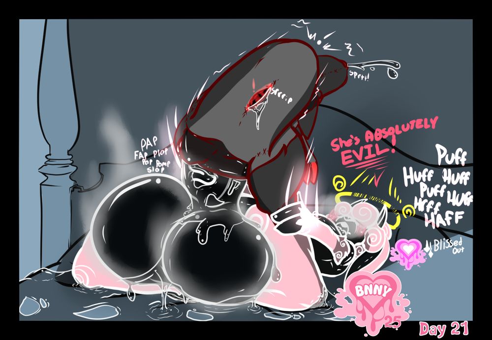 A sheep fucks a plush while his member and testicles are overgrown due to a curse. He looses a great amount of pre. 