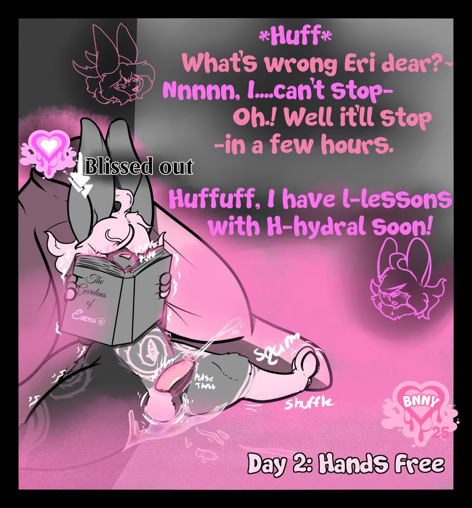 Hands free for day 2 of kinktober, Eri being effected by Aphrodisiac gas.