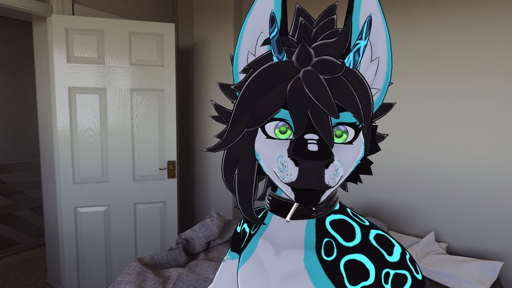 Selfie of a Waggan avatar in a realistic room