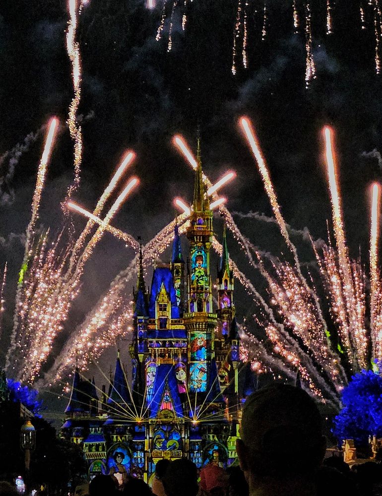 Happily Ever After fireworks featuring Cinderella Castle 