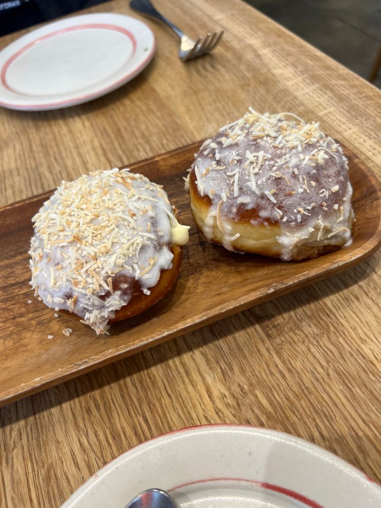 Tray of two deluxe filled donuts