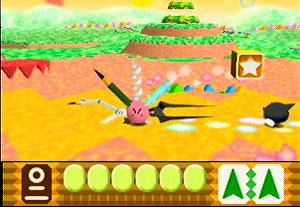 Beta screenshot of kirby 64 with the spear of longinus instead of a cactus in kirby’s swiss army form