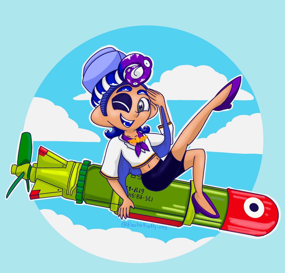 Pinup drawing of Orville on an Inkstrike.
