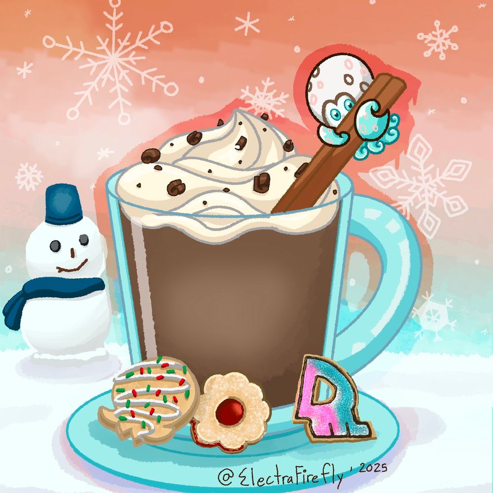 Caribbean Reef Octopus on a cup of hot chocolate