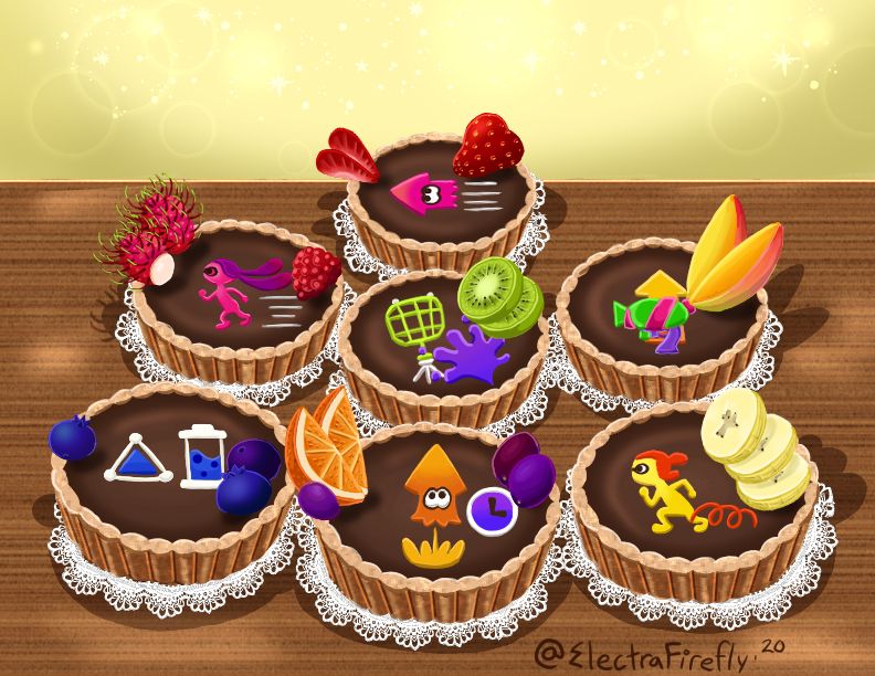 Ability Tart Flavors:

Strawberry Swim Speed
Rambutan Raspberry Run Speed
Kiwi Object Shredder 
Mango Main Power Up
Sub-Blueberry Power Up
Quick Superjump Citrus/grape
Banana Drop Roller