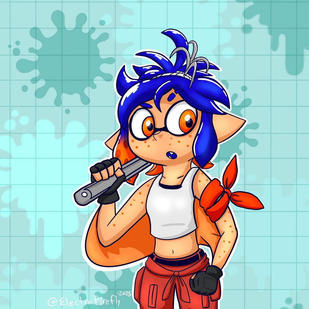 Amelia as a mechanic for Splatoon Raiders!