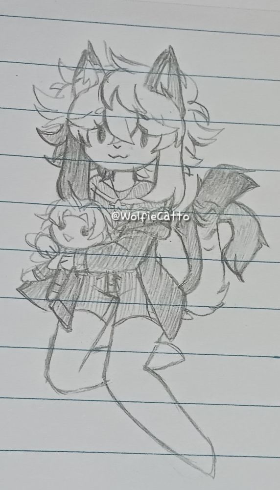 Traditional version of the chibi digital art.