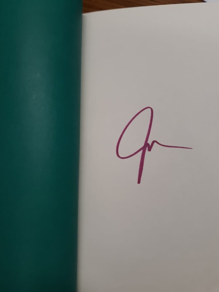 author john green signature in berry color