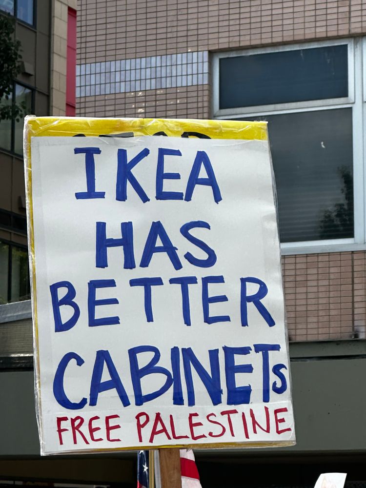 "IKEA has better cabinets - Free Palestine"