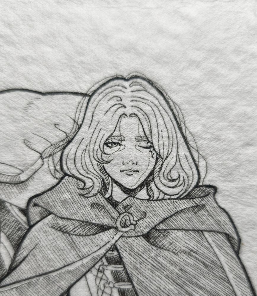 Detail Pic of the  Splash page from the Elden Ring inspired journal featuring Melina's portrait. 