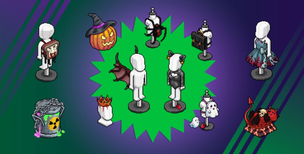 Imagens dos mobis e visuais do Habboween 2024!