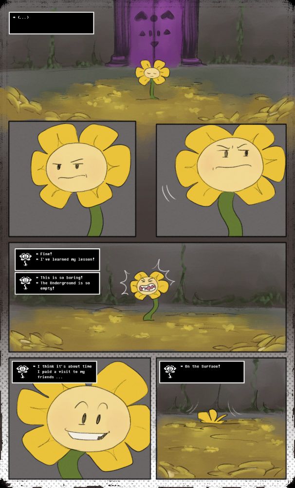 a digital comic of flowey from undertale