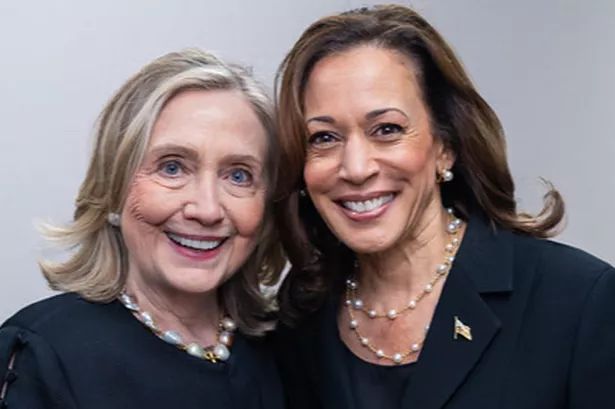 Present day Hillary Clinton and Kamala Harris