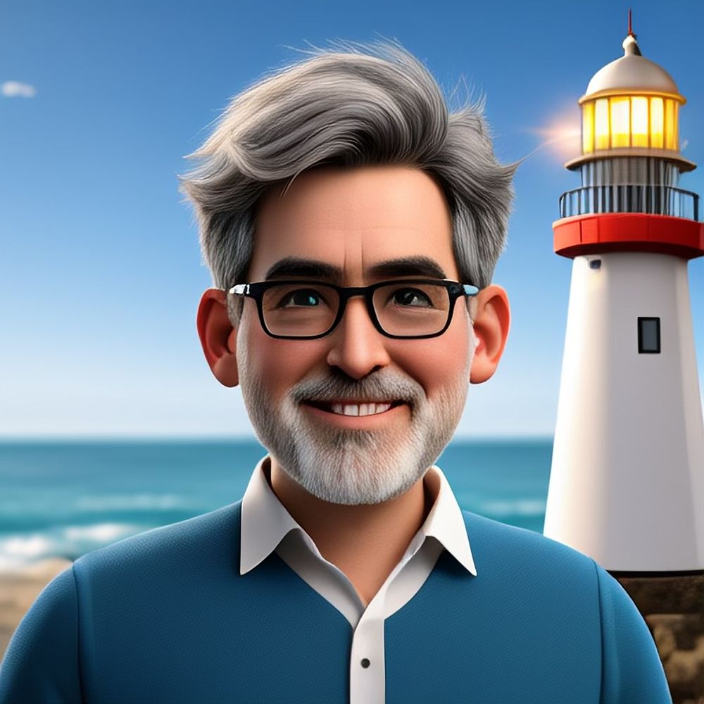 This is apparently a reasonable facsimile of me from iOS 18.2 Image Playground. Head and shoulders of animated me standing in front of a lighthouse. 