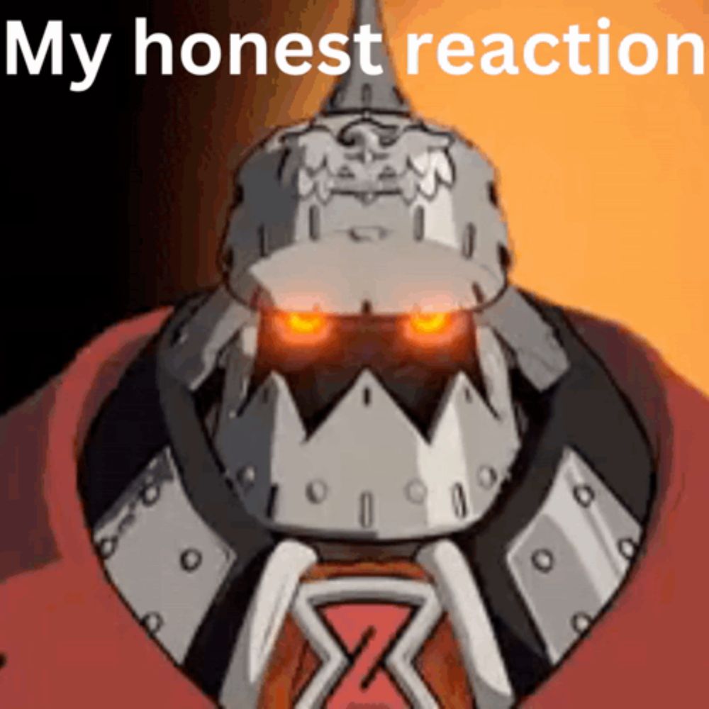 a picture of a robot with the words " my honest reaction " below it