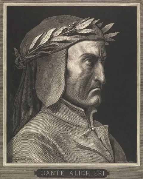 Dante Alighieri, Italian poet (1860 print)