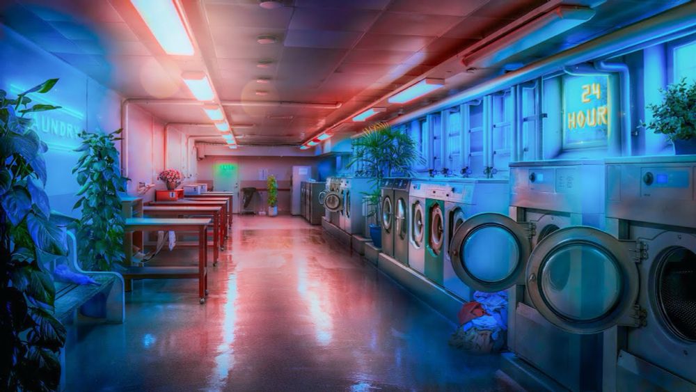 Soothing Laundromat Ambience 🧺💤 Washer & Dryer Laundromat Sounds, Relaxing White Noise 🌀👕👖 10 Hours