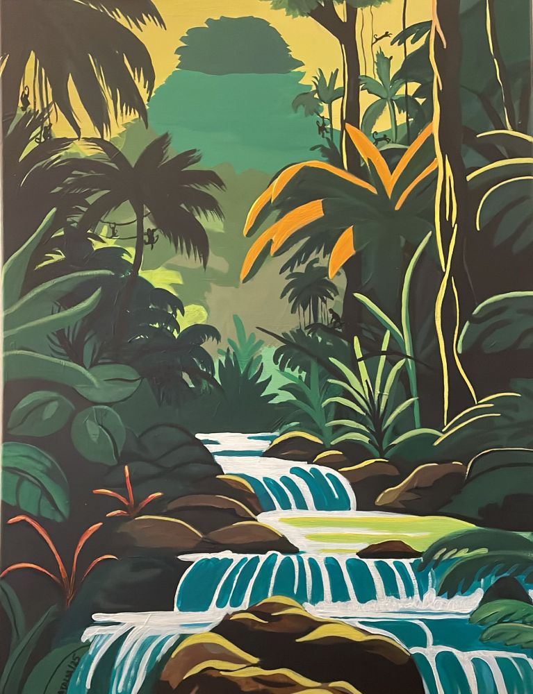 Acrylic painting of a jungle 