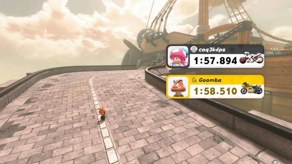 A 1:58.510 set on Airship Fortress in Mario Kart World