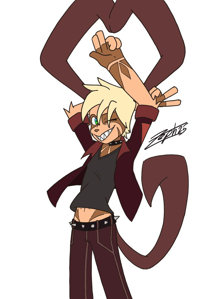 Kheil from Supercell Comic by BMBrice drawn in the style of Invader Zeph with solid fill