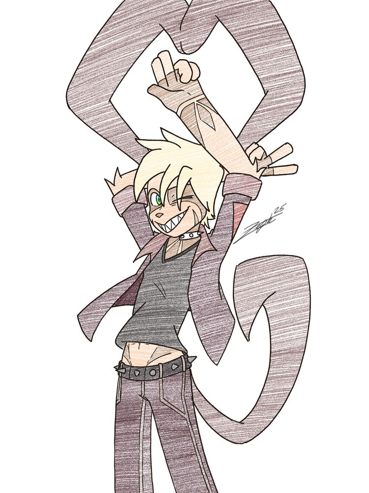 Kheil from Supercell Comic by BMBrice drawn in the style of Invader Zeph with scratch fill