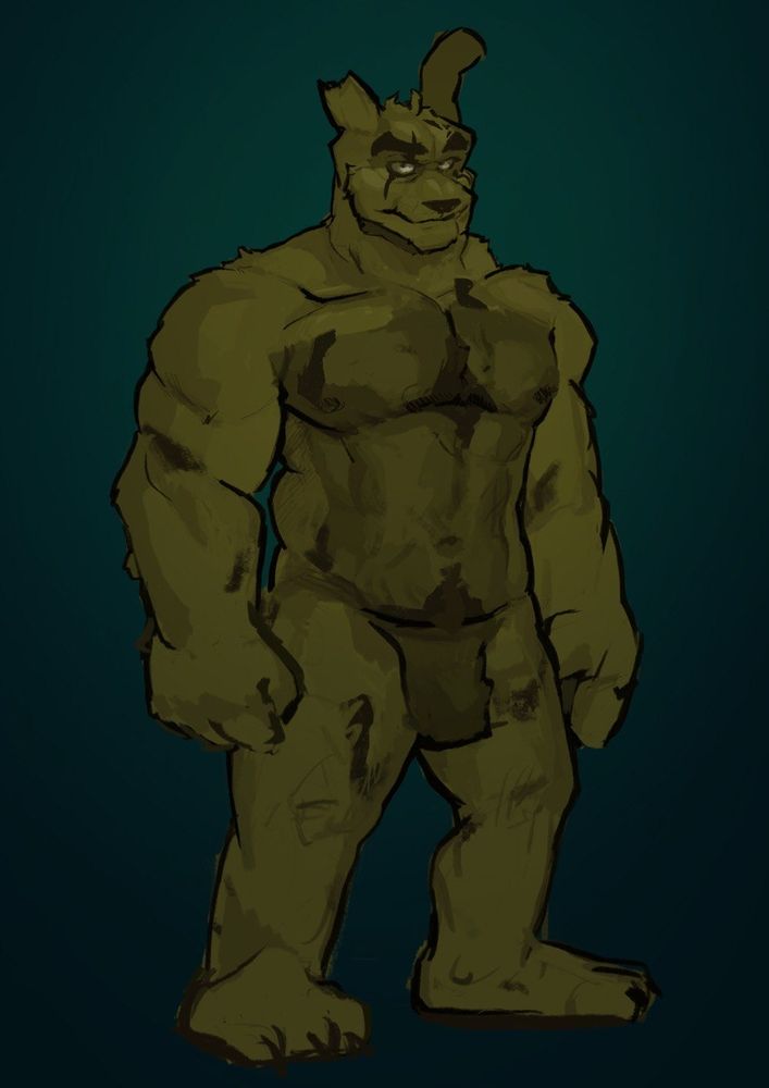 Springtrap from fnaf but buff and sexy
