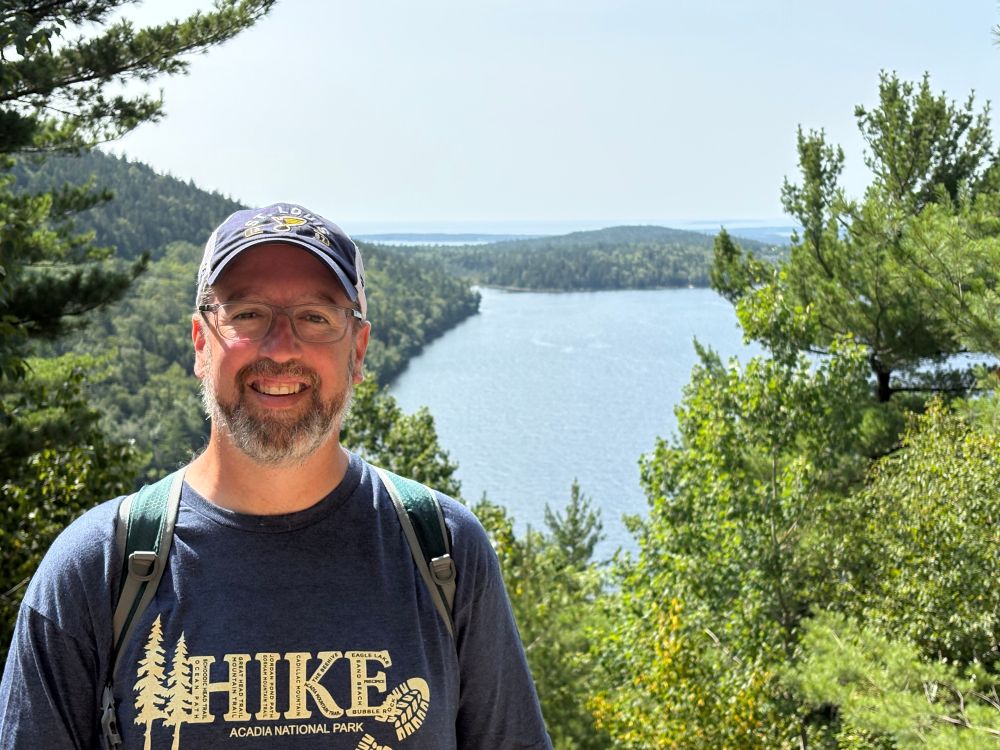 At the top of South Bubble at Jordan Pond