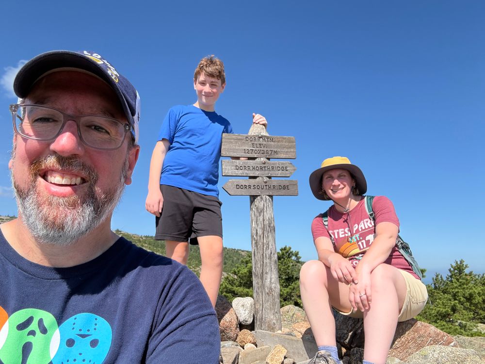 At the top of Dorr Mountain. 