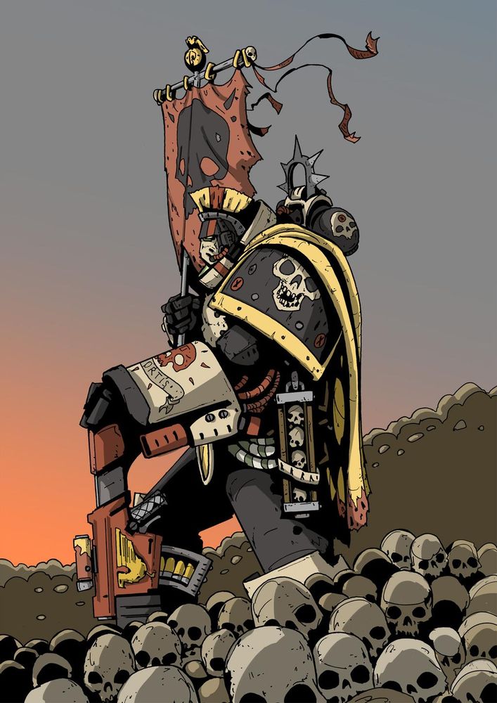 Space Marine Standard bearer form the Mortificator chapter 