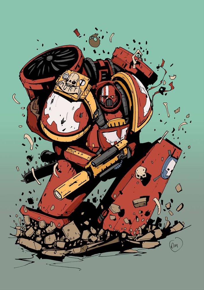Assault Marine with a melta gun landing with a crunch, from the Emperors Hawk chapter